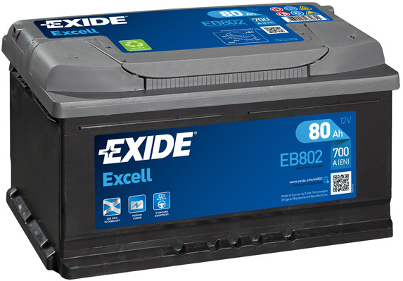 Autobaterie EXIDE Excell 80Ah, 12V, EB802 (EB802)